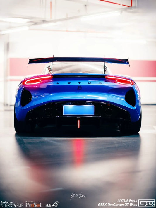 Lotus Emira 3.6 V6 2.0 Four-cylinder 2022-ON with Aftermarket Parts - GT4 Style Rear Wing Carbon Fiber from Geex Village