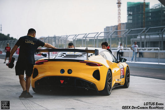 Lotus Emira 3.6 V6 2.0 Four-cylinder 2022-ON with Aftermarket Parts - GT4 Style Rear Wing Carbon Fiber from Geex Village