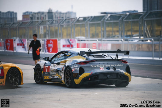 Lotus Emira 3.6 V6 2.0 Four-cylinder 2022-ON with Aftermarket Parts - GT4 Style Rear Wing Carbon Fiber from Geex Village