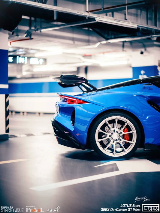 Lotus Emira 3.6 V6 2.0 Four-cylinder 2022-ON with Aftermarket Parts - GT4 Style Rear Wing Carbon Fiber from Geex Village