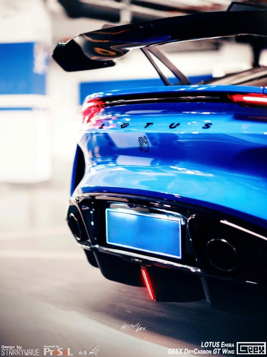 Lotus Emira 3.6 V6 2.0 Four-cylinder 2022-ON with Aftermarket Parts - GT4 Style Rear Wing Carbon Fiber from Geex Village