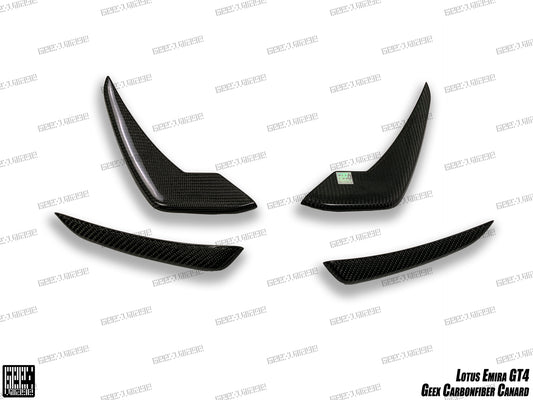 Lotus Emira 3.6 V6 2.0 Four-cylinder 2022-ON with Aftermarket Parts - GEEX Front Canards Carbon Fiber from Geex Village