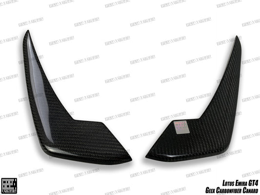 Lotus Emira 3.6 V6 2.0 Four-cylinder 2022-ON with Aftermarket Parts - GEEX Front Canards Carbon Fiber from Geex Village