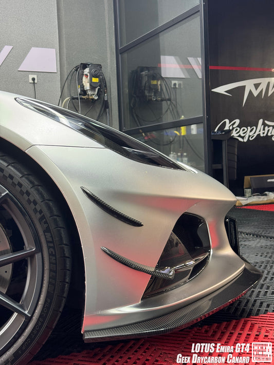 Lotus Emira 3.6 V6 2.0 Four-cylinder 2022-ON with Aftermarket Parts - GEEX Front Canards Carbon Fiber from Geex Village