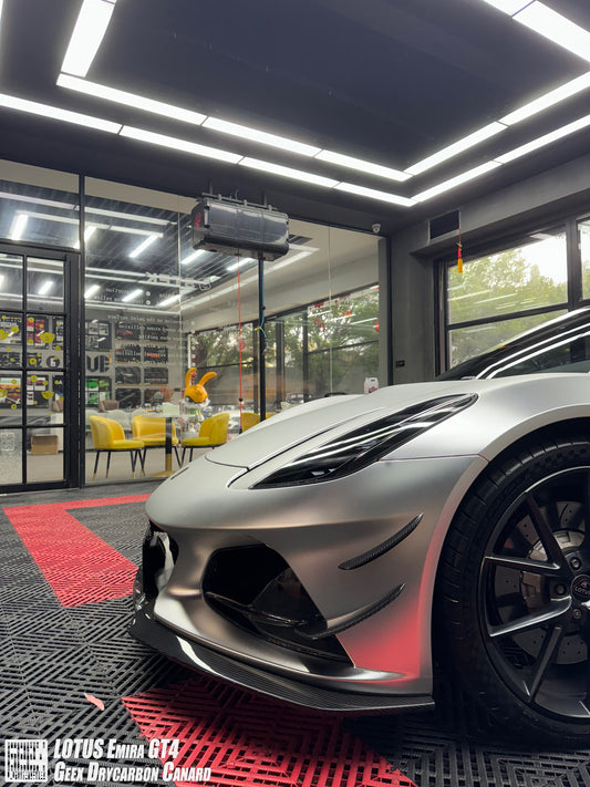 Lotus Emira 3.6 V6 2.0 Four-cylinder 2022-ON with Aftermarket Parts - GEEX Front Canards Carbon Fiber from Geex Village