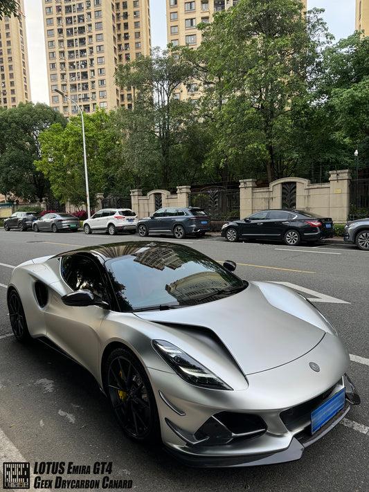 Lotus Emira 3.6 V6 2.0 Four-cylinder 2022-ON with Aftermarket Parts - GEEX Front Canards Carbon Fiber from Geex Village