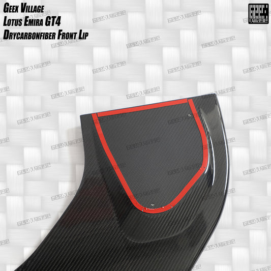 Lotus Emira 3.6 V6 2.0 Four-cylinder 2022-ON with Aftermarket Parts - GT4 Style Front Lip Carbon Fiber from Geex Village