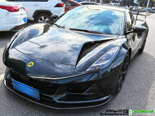Lotus Emira 3.6 V6 2.0 Four-cylinder 2022-ON with Aftermarket Parts - GT4 Style Front Lip Carbon Fiber from Geex Village