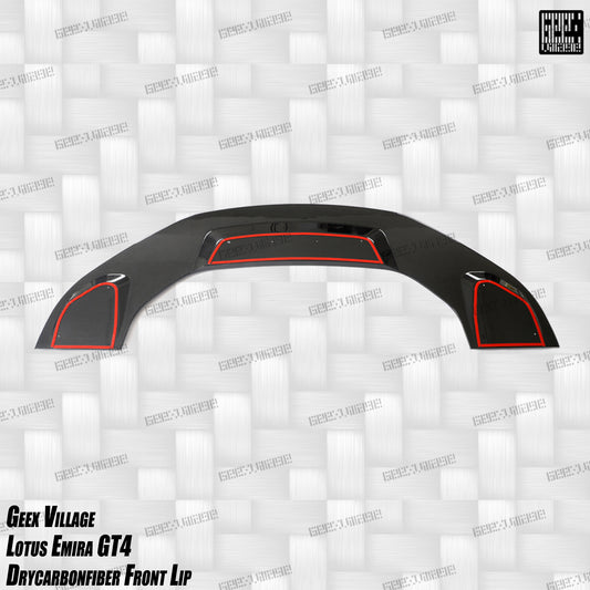 Lotus Emira 3.6 V6 2.0 Four-cylinder 2022-ON with Aftermarket Parts - GT4 Style Front Lip Carbon Fiber from Geex Village