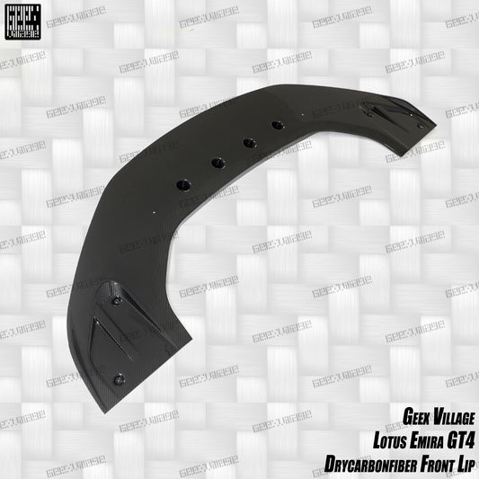 Lotus Emira 3.6 V6 2.0 Four-cylinder 2022-ON with Aftermarket Parts - GT4 Style Front Lip Carbon Fiber from Geex Village