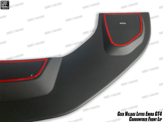 Lotus Emira 3.6 V6 2.0 Four-cylinder 2022-ON with Aftermarket Parts - GT4 Style Front Lip Carbon Fiber from Geex Village