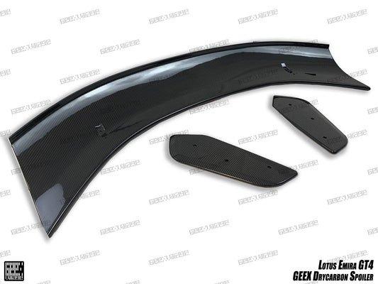 Lotus Emira 3.6 V6 2.0 Four-cylinder 2022-ON with Aftermarket Parts - GT4 Style Rear Wing Carbon Fiber from Geex Village