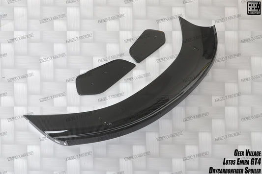 Lotus Emira 3.6 V6 2.0 Four-cylinder 2022-ON with Aftermarket Parts - GT4 Style Rear Wing Carbon Fiber from Geex Village