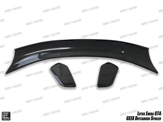 Lotus Emira 3.6 V6 2.0 Four-cylinder 2022-ON with Aftermarket Parts - GT4 Style Rear Wing Carbon Fiber from Geex Village