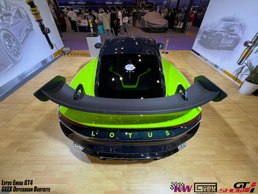 Lotus Emira 3.6 V6 2.0 Four-cylinder 2022-ON with Aftermarket Parts - GT4 Style Rear Wing Carbon Fiber from Geex Village