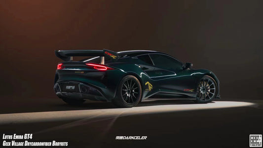 Lotus Emira 3.6 V6 2.0 Four-cylinder 2022-ON with Aftermarket Parts - GT4 Style Side Skirts Carbon Fiber from Geex Village