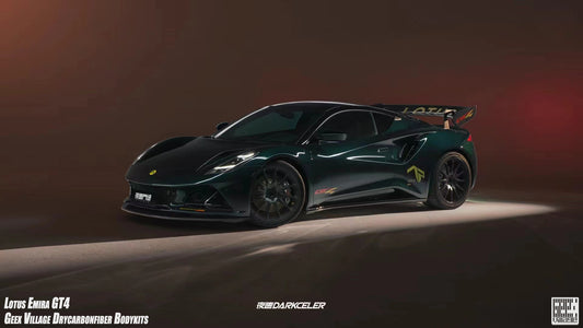 Lotus Emira 3.6 V6 2.0 Four-cylinder 2022-ON with Aftermarket Parts - GT4 Style Side Skirts Carbon Fiber from Geex Village