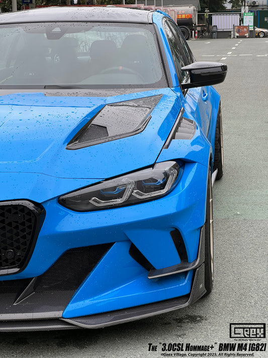 BMW M3CS M3C M3 G80 G81 2021-ON & M4CSL M4CS M4C M4 G82 G83 2021-ON with Aftermarket Parts - Front Bumper Kit Carbon Fiber from Geex Village