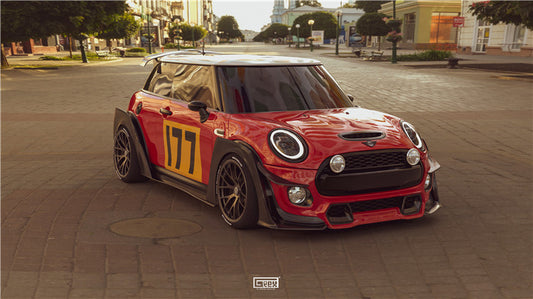 MINI Cooper JCW (John Cooper Works) S Base F56 LCI 2022-ON with Aftermarket Parts - Front Canards Carbon Fiber/FRP from Geex Village