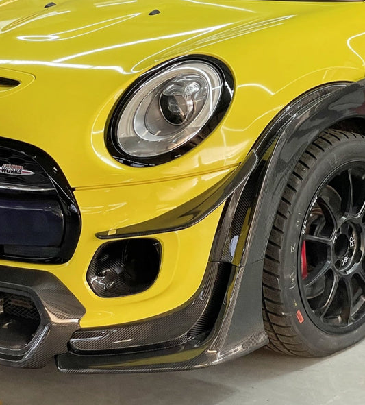 MINI Cooper JCW (John Cooper Works) S Base F56 LCI 2022-ON with Aftermarket Parts - Front Canards Carbon Fiber/FRP from Geex Village