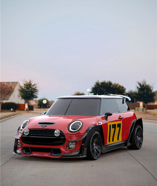 MINI Cooper JCW (John Cooper Works) S Base F56 LCI 2022-ON with Aftermarket Parts - Widebody Front Canards , Wheel Arches, and Rear Canards Carbon Fiber/FRP from Geex Village