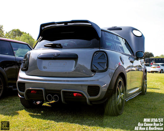 MINI Cooper JCW (John Cooper Works) S Base F56 2019 2020 2021 First LCI with Aftermarket Parts - Rear Diffuser & Rear Diffuser Side Extension Carbon Fiber/FRP from Geex Village