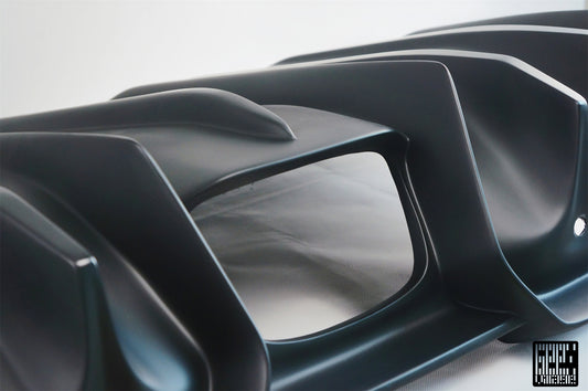 MINI Cooper JCW (John Cooper Works) S Base F56 2019 2020 2021 First LCI with Aftermarket Parts - Rear Diffuser & Rear Diffuser Side Extension Carbon Fiber/FRP from Geex Village