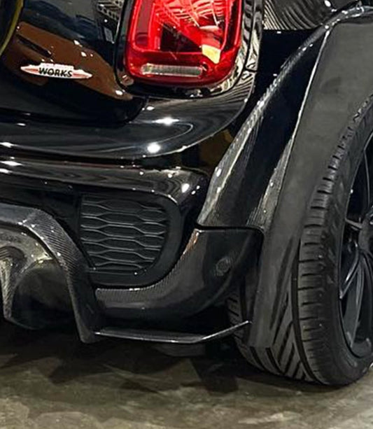 MINI Cooper JCW (John Cooper Works) S Base F56 First LCI 2019 2020 2021 with Aftermarket Parts - Rear Diffuser Side Extension Carbon Fiber/FRP from Geex Village