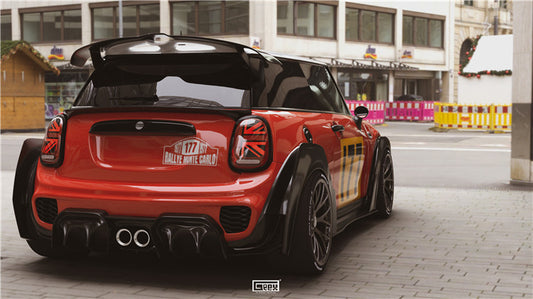 MINI Cooper JCW (John Cooper Works) S Base F56 First LCI 2019 2020 2021 with Aftermarket Parts - Rear Diffuser Side Extension Carbon Fiber/FRP from Geex Village