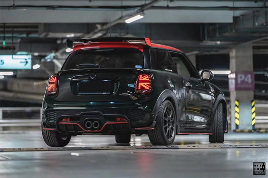 MINI Cooper JCW (John Cooper Works) S Base F56 First LCI 2019 2020 2021 with Aftermarket Parts - Rear Diffuser Side Extension Carbon Fiber/FRP from Geex Village