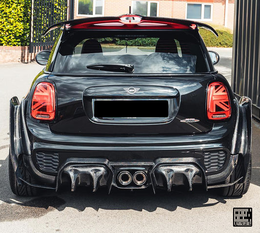 MINI Cooper JCW (John Cooper Works) S Base F56 LCI 2022-ON with Aftermarket Parts - Rear Roof Spoiler Carbon Fiber/FRP from Geex Village