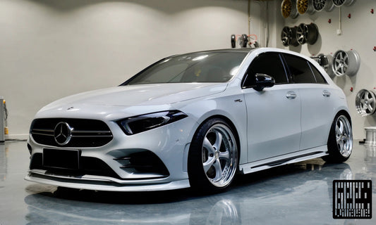 Mercedes Benz A-Class A220 (with sport-package bumper) /A35 /A35L W177 V177 2019-ON with Aftermarket Parts - Punkt Style Front Lip Carbon Fiber from Geex Village