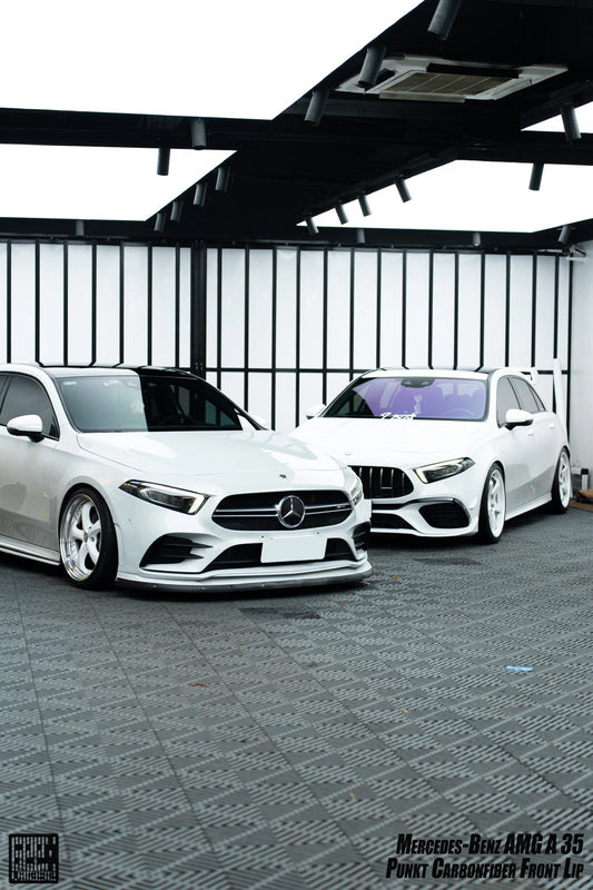 Mercedes Benz A-Class A220 (with sport-package bumper) /A35 /A35L W177 V177 2019-ON with Aftermarket Parts - Punkt Style Front Lip Carbon Fiber from Geex Village