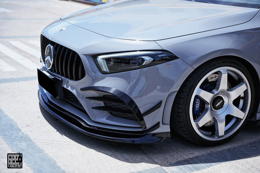 Mercedes Benz A-Class A220 (with sport-package bumper) /A35 /A35L W177 V177 2019-ON with Aftermarket Parts - Punkt Style Front Lip Carbon Fiber from Geex Village