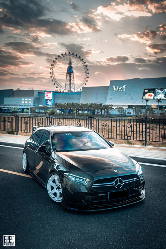 Mercedes Benz A-Class A220 (with sport-package bumper) /A35 /A35L W177 V177 2019-ON with Aftermarket Parts - Punkt Style Front Lip Carbon Fiber from Geex Village