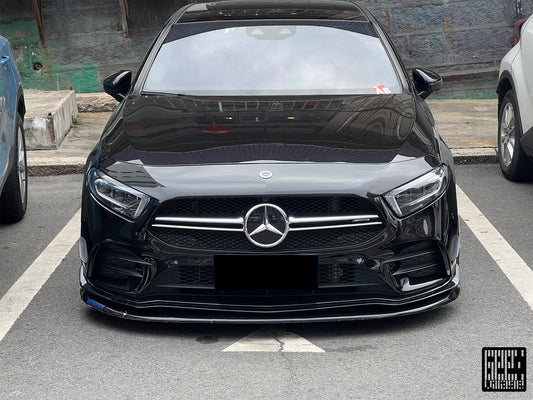 Mercedes Benz A-Class A220 (with sport-package bumper) /A35 /A35L W177 V177 2019-ON with Aftermarket Parts - Punkt Style Front Lip Carbon Fiber from Geex Village