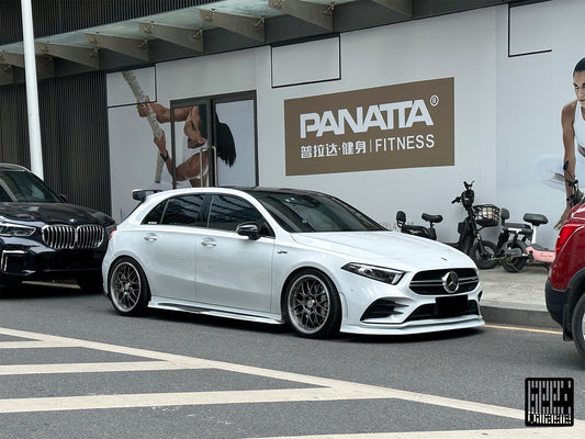 Mercedes Benz A-Class A220 (with sport-package bumper) /A35 /A35L W177 V177 2019-ON with Aftermarket Parts - Punkt Style Front Lip Carbon Fiber from Geex Village