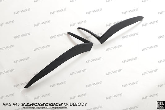 Mercedes Benz A-Class AMG A45 W177 V177 2019-ON with Aftermarket Parts - Blackseries Style Stage 1 Front Corner Splitters & Center Front Lip Carbon Fiber / FRP from Geex Village