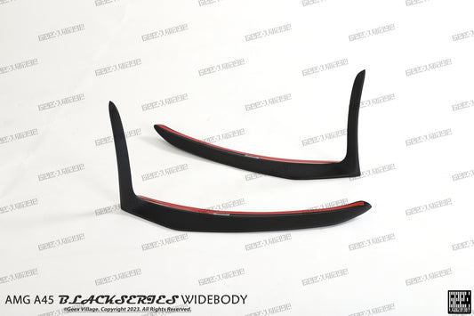 Mercedes Benz A-Class AMG A45 W177 V177 2019-ON with Aftermarket Parts - Blackseries Style Stage 1 Front Corner Splitters & Center Front Lip Carbon Fiber / FRP from Geex Village