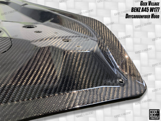Mercedes Benz CLA-Class CLA45 CLA35 CLA250 C118 2020-ON & A-Class A45 A35 A250 A220 W177 V177 2019-ON with Aftermarket Parts - Hood Carbon Fiber / FRP from Geex Village