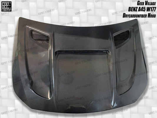Mercedes Benz CLA-Class CLA45 CLA35 CLA250 C118 2020-ON & A-Class A45 A35 A250 A220 W177 V177 2019-ON with Aftermarket Parts - Hood Carbon Fiber / FRP from Geex Village