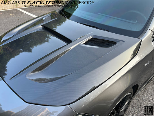 Mercedes Benz CLA-Class CLA45 CLA35 CLA250 C118 2020-ON & A-Class A45 A35 A250 A220 W177 V177 2019-ON with Aftermarket Parts - Hood Carbon Fiber / FRP from Geex Village