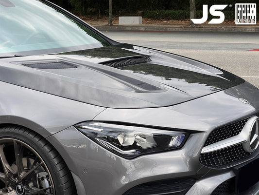Mercedes Benz CLA-Class CLA45 CLA35 CLA250 C118 2020-ON & A-Class A45 A35 A250 A220 W177 V177 2019-ON with Aftermarket Parts - Hood Carbon Fiber / FRP from Geex Village