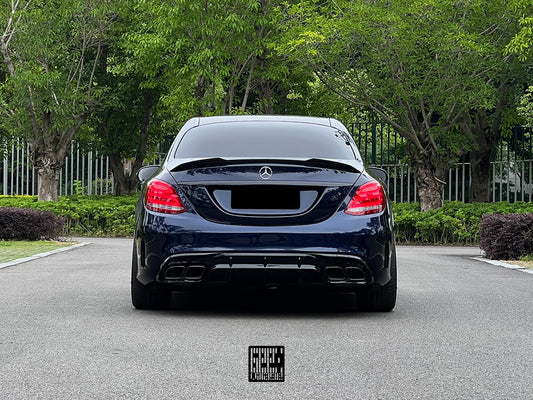 Mercedes Benz C-Class C63S C63 AMG C43 C450 C300 W205
(C300 requires sport package bumper) 2015 2016 2017 2018 with Aftermarket Parts - Rear Diffuser Carbon Fiber from Geex Village