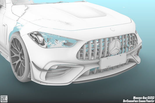 Mercedes Benz CLE-Class AMG CLE 53 2024-ON with Aftermarket Parts - Front Middle Lip Dry Pre-preg Carbon Fiber from Geex Village