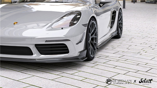 Porsche 718 Cayman Boxster Base S T 2017-ON with Aftermarket Parts - Front Lip Carbon Fiber from Geex Village