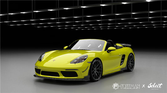 Porsche 718 Cayman Boxster Base S T 2017-ON with Aftermarket Parts - Front Lip Carbon Fiber from Geex Village