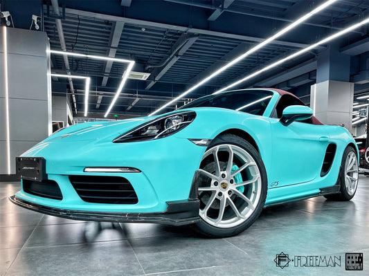 Porsche 718 Cayman Boxster Base S T 2017-ON with Aftermarket Parts - Front Lip Carbon Fiber from Geex Village