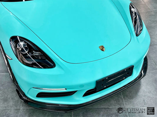 Porsche 718 Cayman Boxster Base S T 2017-ON with Aftermarket Parts - Front Lip Carbon Fiber from Geex Village