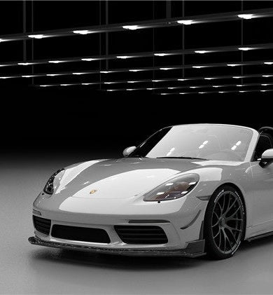 Porsche 718 Cayman Boxster Base S T 2017-ON with Aftermarket Parts - Front Lip Carbon Fiber from Geex Village